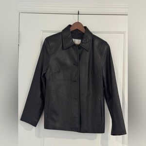 Nine West Black Leather Jacket for Women - good condition